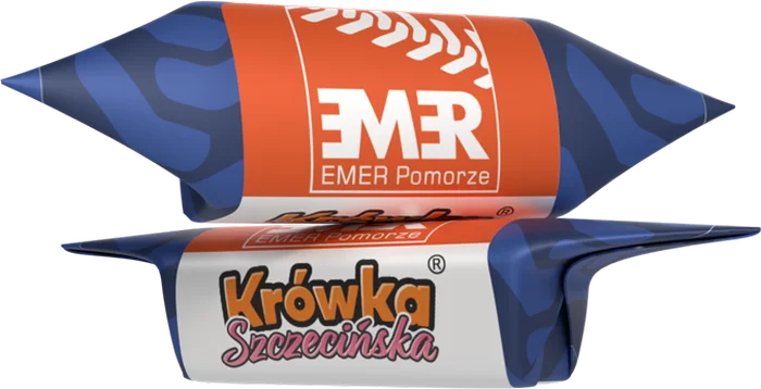 Krówka z logo firmy EMER Pomorze
