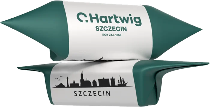 Krówka z logo firmy C.Hartwig Szczecin